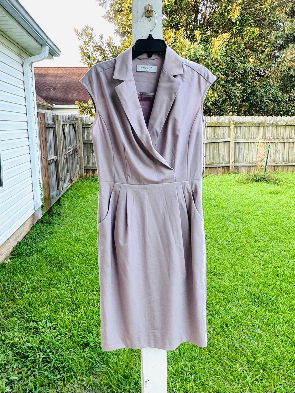 MM LAFLEUR The Catherine Mauve Cap-Sleeve Sheath Dress